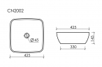 Умывальник чаша CERAMICANOVA FORM накладная квадратная CN2002
