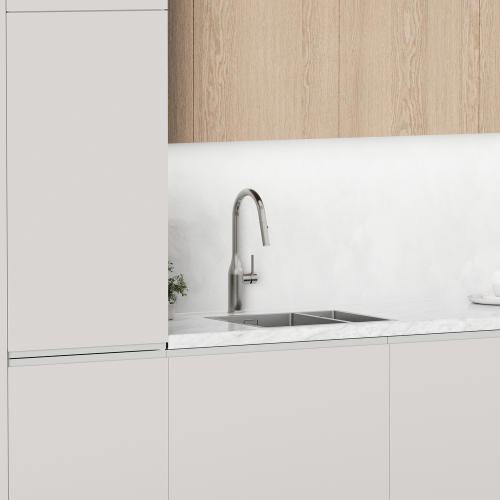 Смеситель для кухни Sancos Grand с вытяжным изливом, цвет нержавеющая сталь, SC4002BNG