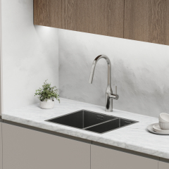 Смеситель для кухни Sancos Grand с вытяжным изливом, цвет нержавеющая сталь, SC4002BNG