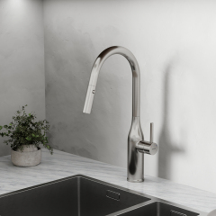 Смеситель для кухни Sancos Grand с вытяжным изливом, цвет нержавеющая сталь, SC4002BNG