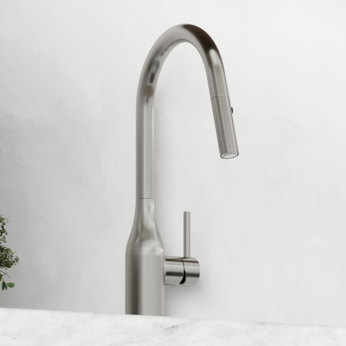 Смеситель для кухни Sancos Grand с вытяжным изливом, цвет нержавеющая сталь, SC4002BNG