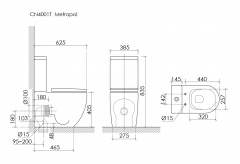 Унитаз CERAMICANOVA Metropol напольный пристенный смыв Торнадо белый
