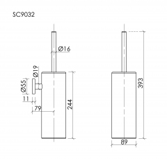 Ершик SANCOS Base брашированное золото, PVD покрытие, SC9032BG