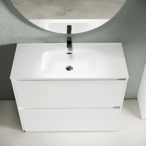 Тумба напольная под раковину SANCOS Libra Floor, белый глянец 990х450х840 мм, LB100FW