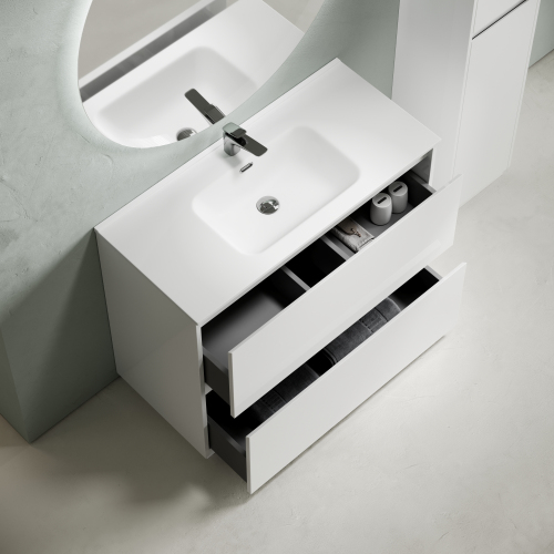 Тумба напольная под раковину SANCOS Libra Floor, белый глянец 990х450х840 мм, LB100FW