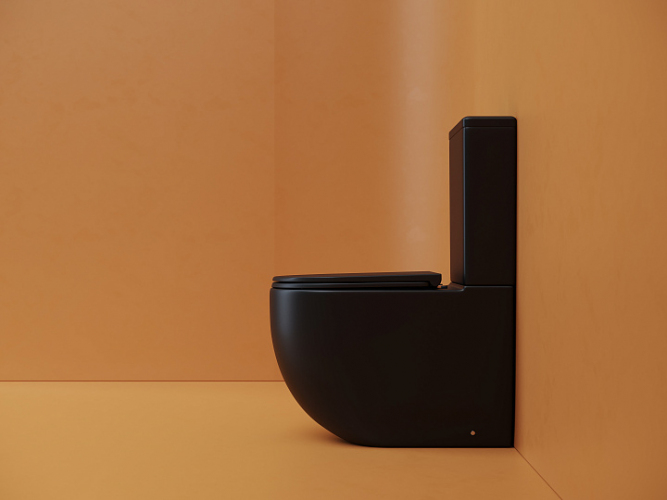 Унитаз CERAMICANOVA Metropol напольный пристенный смыв Торнадо черный матовый