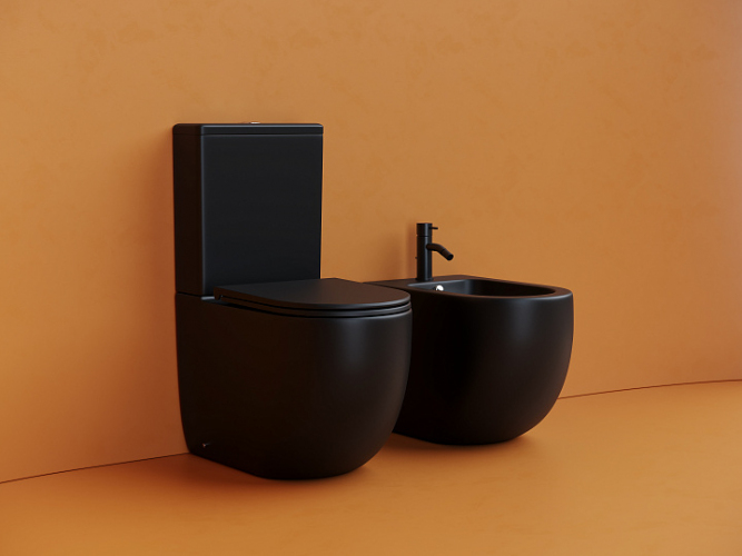 Унитаз CERAMICANOVA Metropol напольный пристенный смыв Торнадо черный матовый