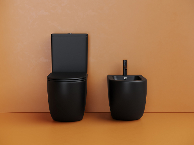 Унитаз CERAMICANOVA Metropol напольный пристенный смыв Торнадо черный матовый