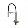 Смеситель для кухни Sancos Imola с гибким изливом, цвет вороненая сталь/черный, SC4010GG