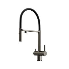 Смеситель для кухни Sancos Imola с гибким изливом, цвет вороненая сталь/черный, SC4010GG