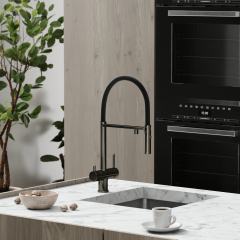 Смеситель для кухни Sancos Imola с гибким изливом, цвет вороненая сталь/черный, SC4010GG