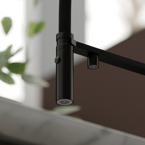 Смеситель для кухни Sancos Imola с гибким изливом, цвет матовый черный/черный, SC4010MB