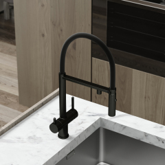 Смеситель для кухни Sancos Imola с гибким изливом, цвет матовый черный/черный, SC4010MB