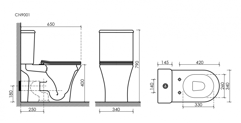 Унитаз CERAMICANOVA Fortuna Rimless напольный с бачком CN9001