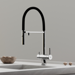 Смеситель для кухни Sancos Imola с гибким изливом, цвет хром/черный, SC4010CH