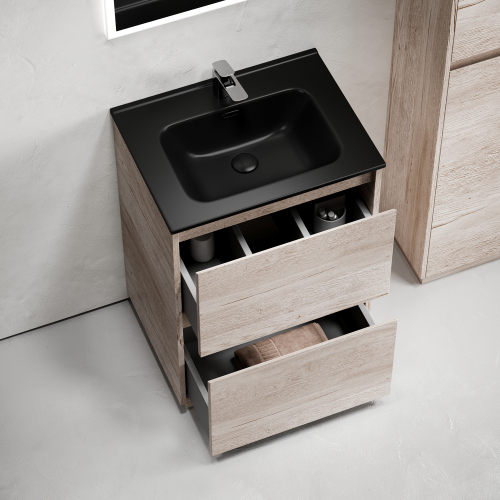 Тумба напольная под раковину SANCOS Libra Floor, дуб галифакс натуральный 590х450х840 мм, LB60FEG