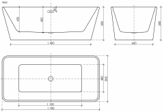 Ванна SANCOS Dama акриловая отдельностоящая, белый 1700x800x580мм, FB05