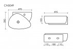 Подвесная раковина CERAMICANOVA Element 495x350x155 мм CN5049