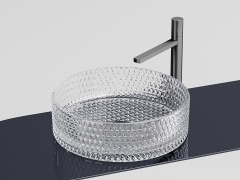 Умывальник CERAMICANOVA Cristal чаша накладная круглая (прозрачная) CN6062