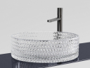 Умывальник CERAMICANOVA Cristal чаша накладная круглая (прозрачная) CN6062
