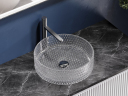 Умывальник CERAMICANOVA Cristal чаша накладная круглая (прозрачная) CN6062