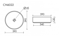 Умывальник CERAMICANOVA Element чаша накладная круглая (цвет Антрацит Матовый) CN6022MH
