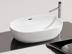 Умывальник CERAMICANOVA Element чаша накладная овальная со сливом переливом CN6064