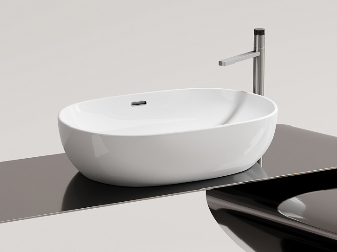 Умывальник CERAMICANOVA Element чаша накладная овальная со сливом переливом CN6064