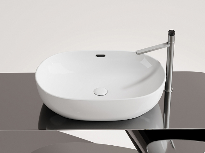 Умывальник CERAMICANOVA Element чаша накладная овальная со сливом переливом CN6064