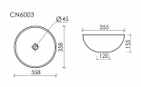 Умывальник CERAMICANOVA Element чаша накладная круглая (цвет Белый Матовый) CN6003