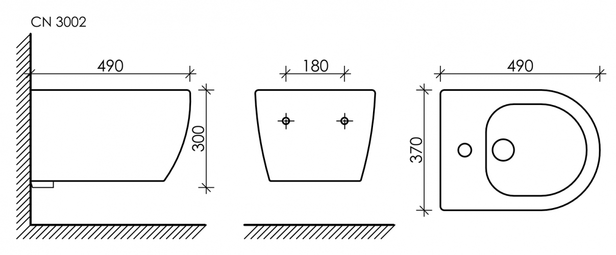 Подвесное биде CERAMICANOVA Play CN3002MB