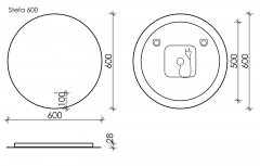 Зеркало SANCOS c подсветкой Sfera, 600 мм, SF600