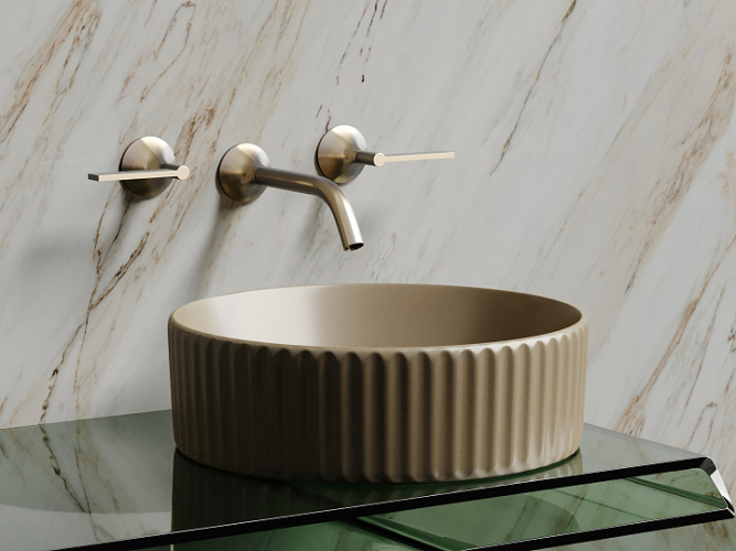 Умывальник CERAMICANOVA Element чаша накладная круглая (цвет Капучино Матовый) CN6057MC