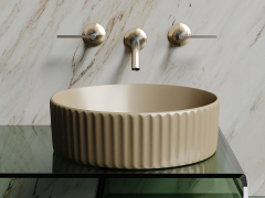 Умывальник CERAMICANOVA Element чаша накладная круглая (цвет Капучино Матовый) CN6057MC