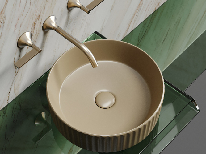 Умывальник CERAMICANOVA Element чаша накладная круглая (цвет Капучино Матовый) CN6057MC