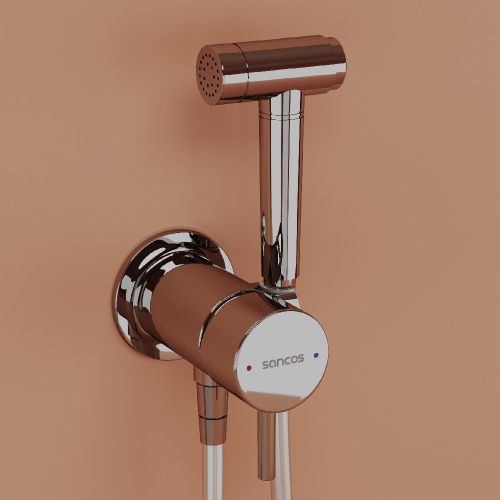 Гигиенический душ SANCOS Atom со смесителем, цвет хром глянцевый, SC2001CH