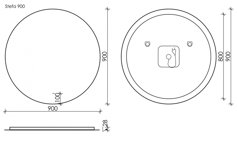 Зеркало SANCOS c подсветкой Sfera, 900 мм, SF900
