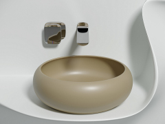 Умывальник CERAMICANOVA Element чаша накладная круглая (цвет Капучино Матовый) CN6050MC