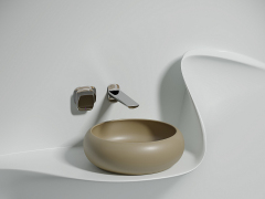 Умывальник CERAMICANOVA Element чаша накладная круглая (цвет Капучино Матовый) CN6050MC