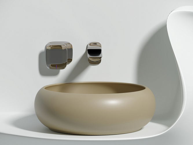 Умывальник CERAMICANOVA Element чаша накладная круглая (цвет Капучино Матовый) CN6050MC