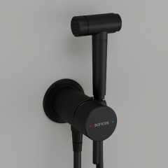 Гигиенический душ SANCOS Atom со смесителем, цвет черный матовый, SC2001MB