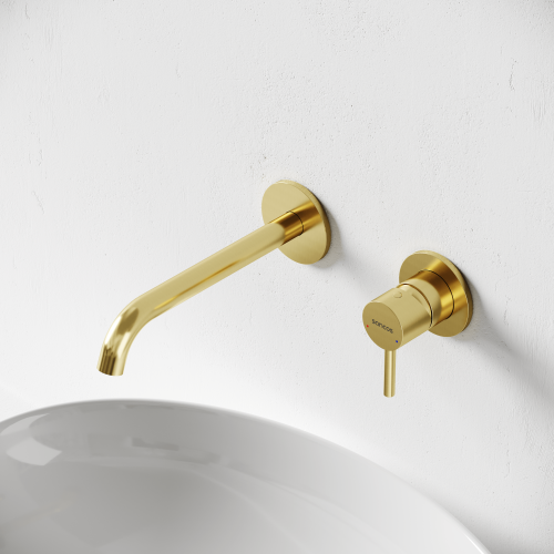 Смеситель для раковины SANCOS Etna с внутренней частью, брашированное золото, PVD покрытие, SC9004BG