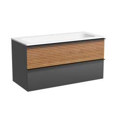 Тумба подвесная SANCOS Delta, Дуб красный/графит 995х445х500, под раковину, DL100GR