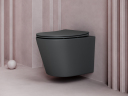 Подвесной унитаз CERAMICANOVA Balearica Rimless (цвет Темный Антрацит Матовый) CN6000MDH