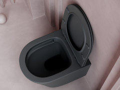 Подвесной унитаз CERAMICANOVA Balearica Rimless (цвет Темный Антрацит Матовый) CN6000MDH