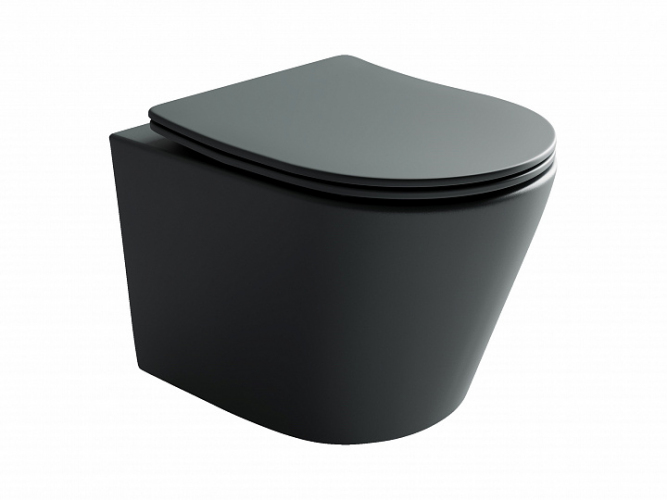 Подвесной унитаз CERAMICANOVA Balearica Rimless (цвет Темный Антрацит Матовый) CN6000MDH