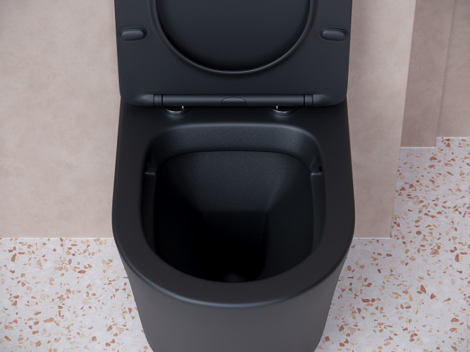 Подвесной унитаз CERAMICANOVA Balearica Rimless (цвет Чёрный Матовый) CN6000MB