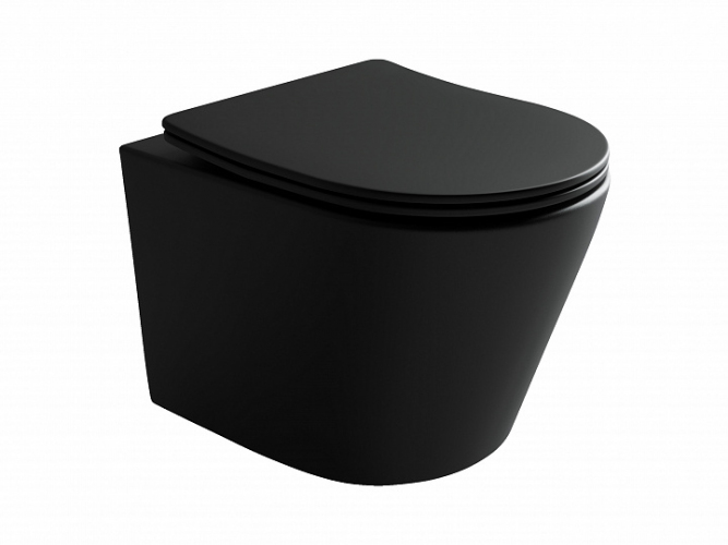 Подвесной унитаз CERAMICANOVA Balearica Rimless (цвет Чёрный Матовый) CN6000MB