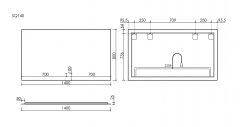 Зеркало SANCOS c подсветкой Square, 1400х800, SQ1400