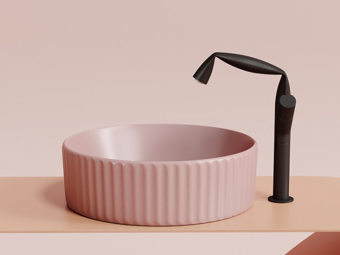 Умывальник CERAMICANOVA Element чаша накладная круглая (цвет Розовый Матовый) CN6057MP